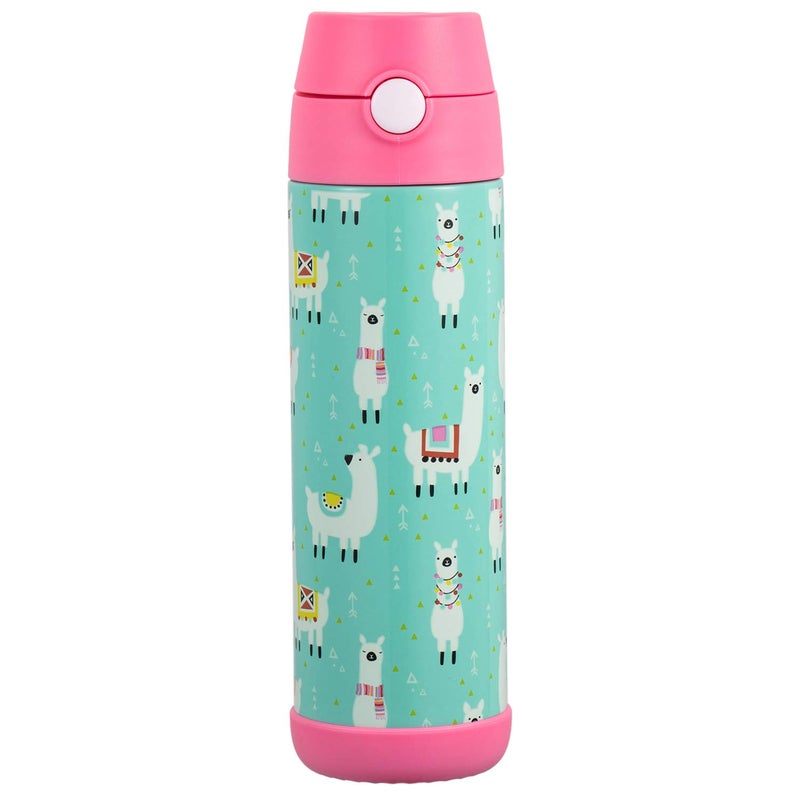 Snug Insulated Kids Water Bottle with Straw & Spout â€“ Double-Wall Stainless Steel, Leakproof, Easy-Flip Lid â€“ For School, Travel, Toddlers & Big Kids - Llamas, 17oz - Image 3